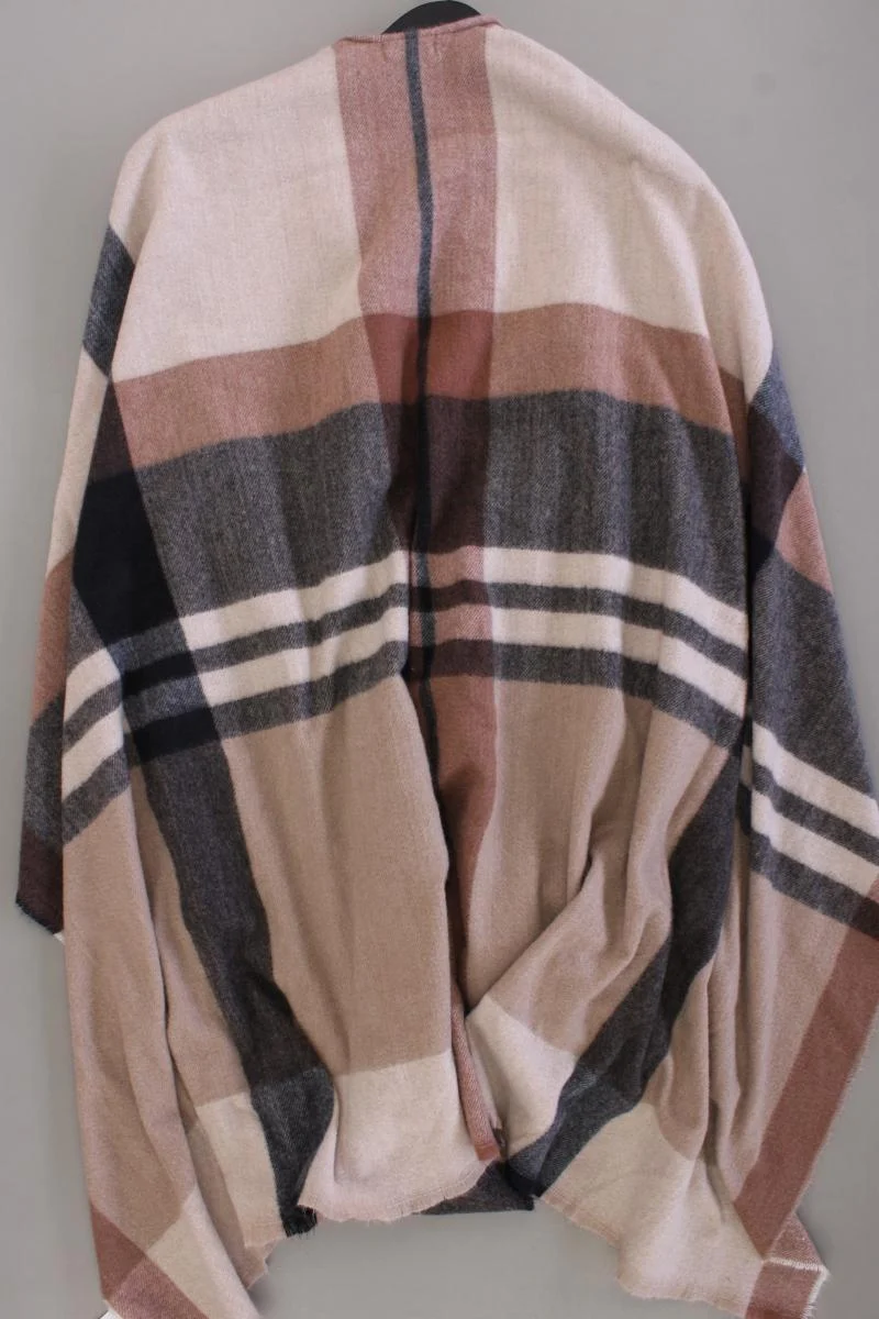 C&A Poncho Gr. OneSize kariert neuwertig creme aus Polyester