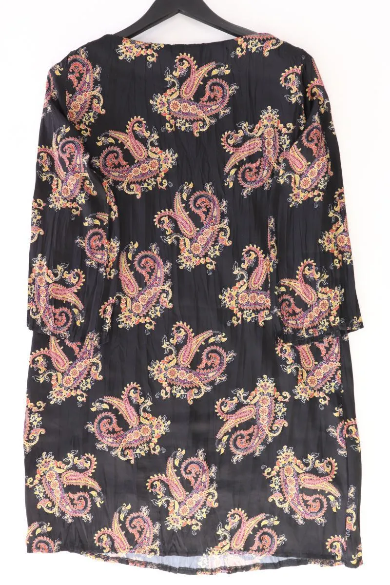 Langarmkleid Gr. 38 mit Paisleymuster schwarz aus Polyester
