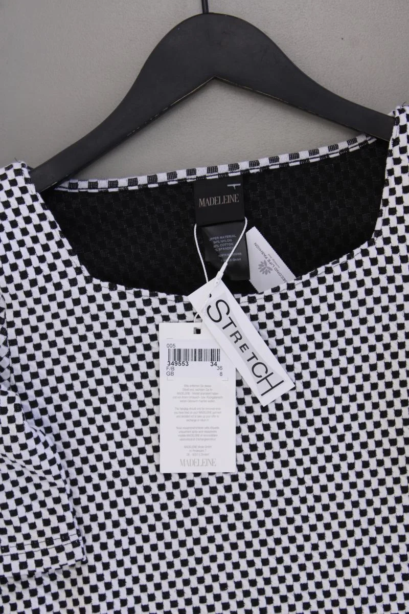 Madeleine T-Shirt Gr. 34 geometrisches Muster neu mit Etikett Kurzarm grau