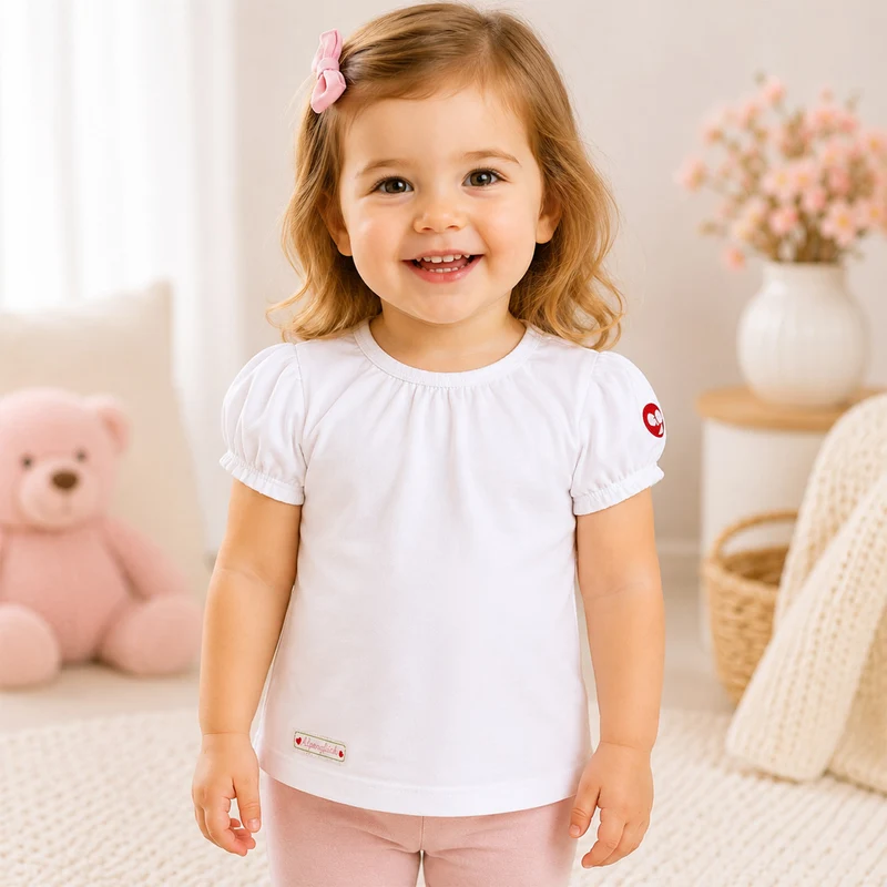 BONDI Baby Mädchen Halbarm Unterziehshirt 86847 | Weiß