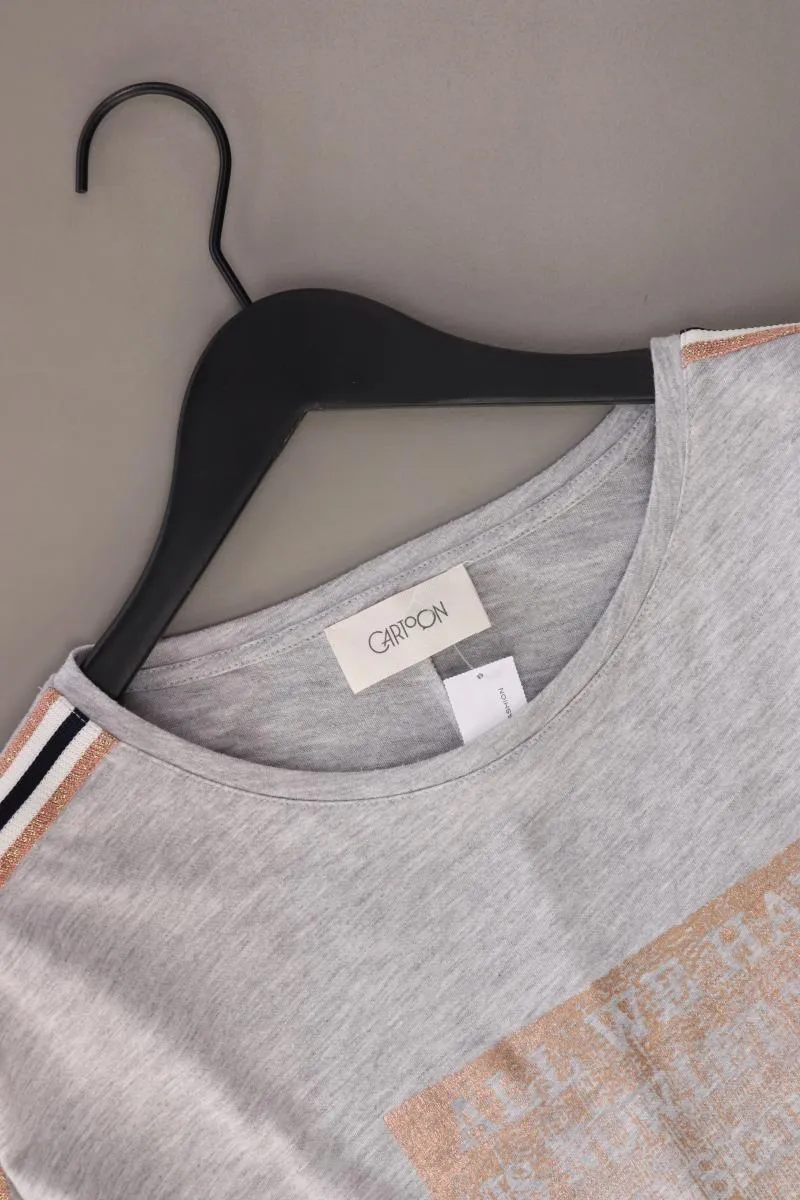 Cartoon Oversize-Shirt Gr. M 3/4 Ärmel grau aus Baumwolle