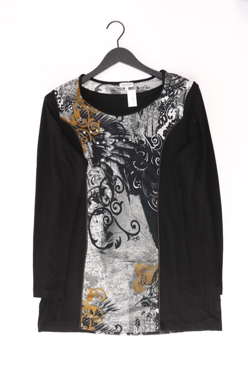 Gina Laura Printshirt Gr. L Langarm schwarz aus Baumwolle