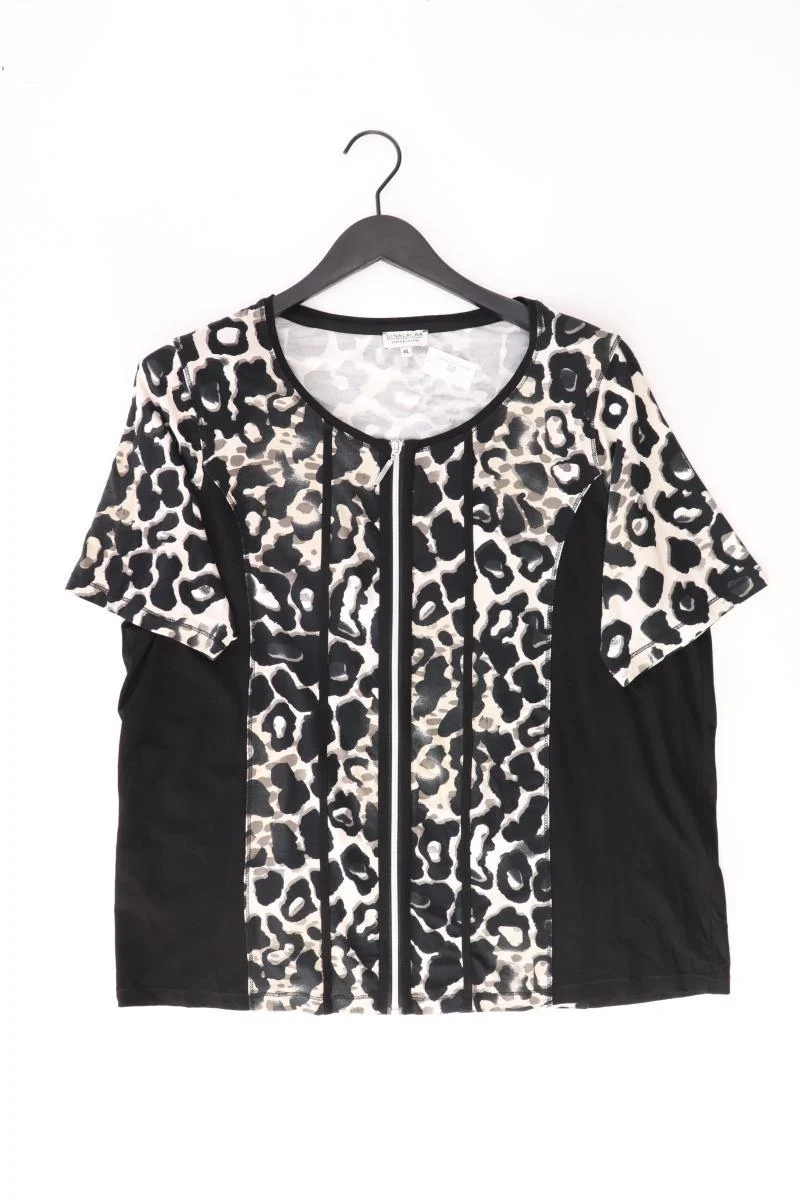Gina Laura Printshirt Gr. XL mit Tierdruck Kurzarm schwarz aus Viskose