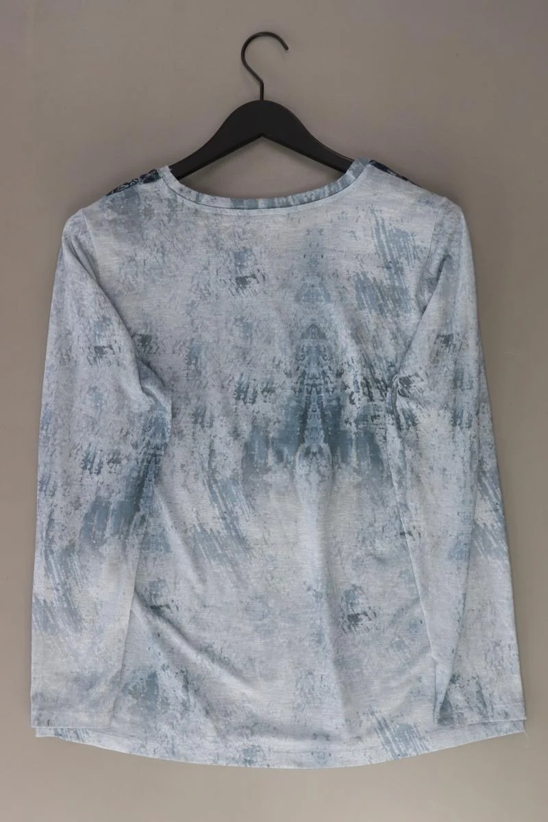 Gina Laura Printshirt Gr. 44/46 Langarm blau aus Polyester