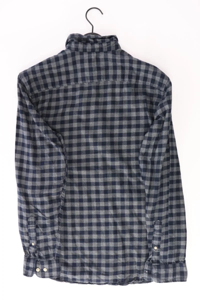 Selected Homme Karohemd für Herren Gr. L kariert Langarm grau aus Baumwolle