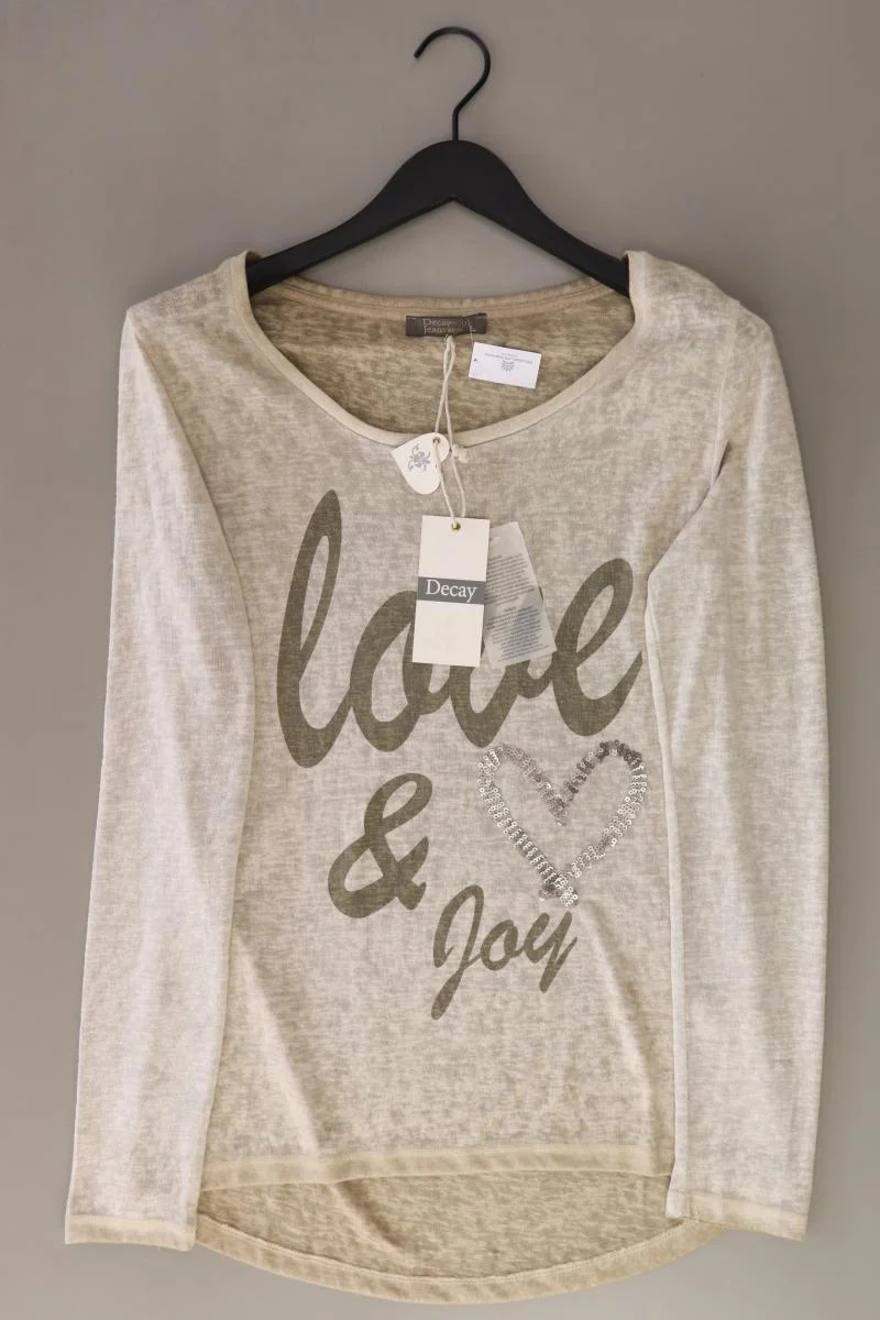 Decay Longsleeve-Shirt Gr. L neu mit Etikett Langarm mit Pailletten creme
