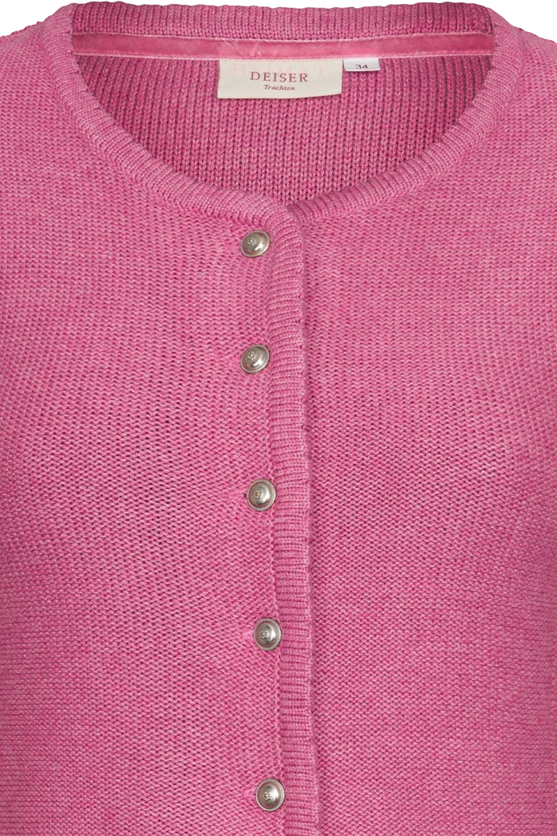 Damen Dirndljacke Strickjacke tailliert - himbeere