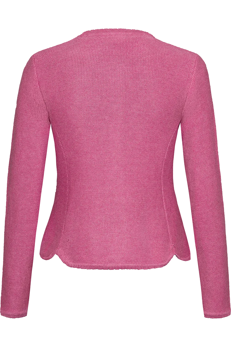 Damen Dirndljacke Strickjacke tailliert - himbeere