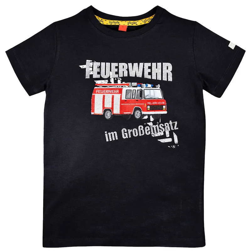 BONDI Jungen T-Shirt "Feuerwehr" 33178 | Schwarz