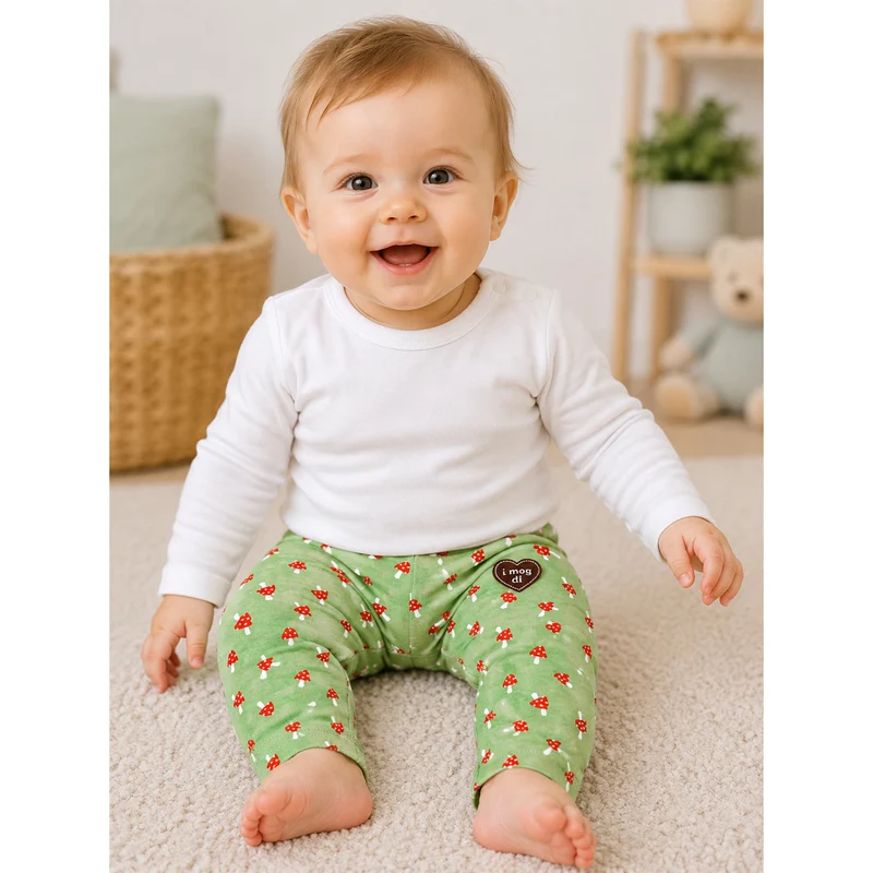 BONDI Baby Mädchen Leggings "Pilzallover" 86686 | Grün