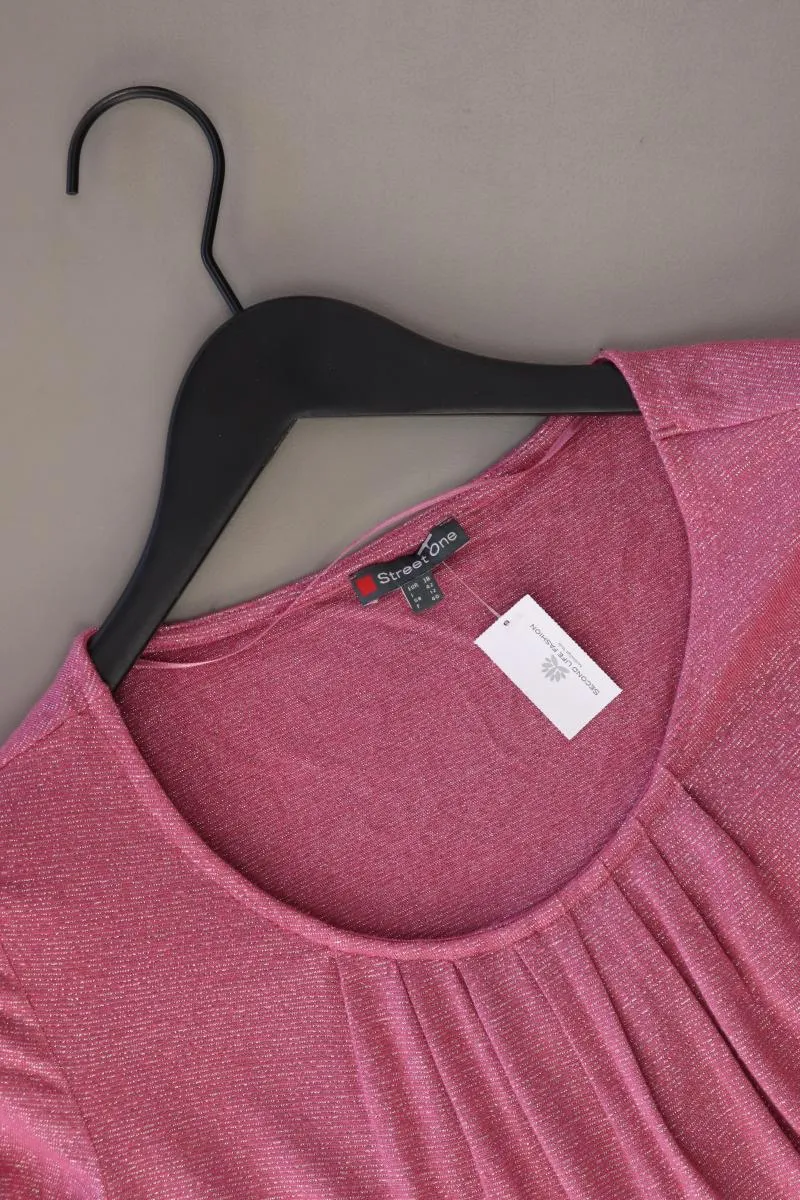Street One T-Shirt Gr. 38 Kurzarm mit Glitzer rosa aus Viskose