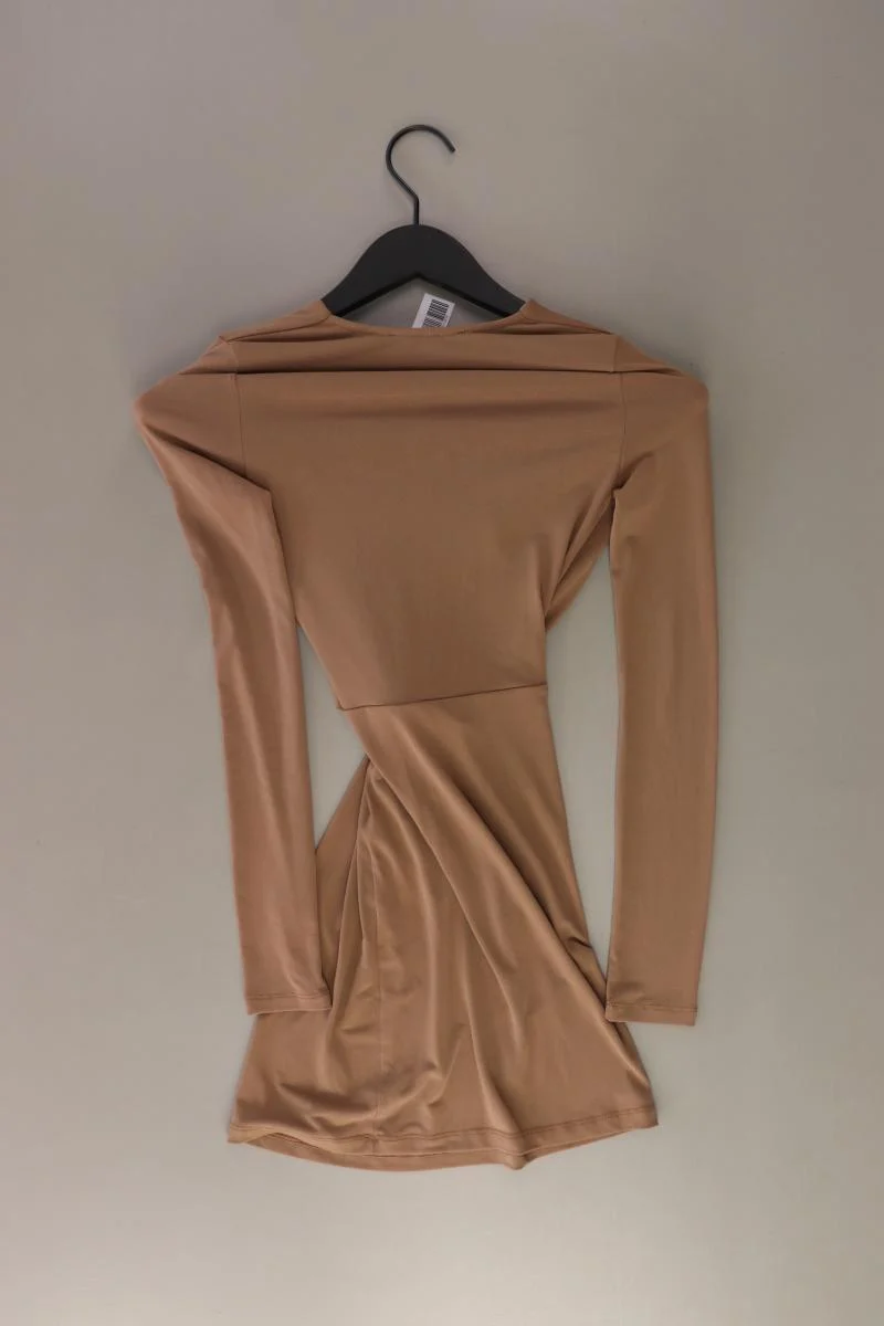 Pull&Bear Schlauchkleid Gr. XS Langarm braun aus Polyester