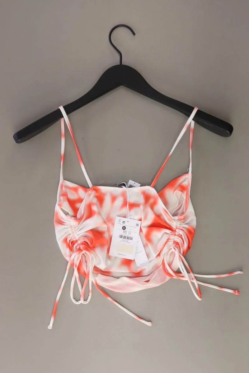 Bershka Crop Top Gr. XS mit Batikmuster neu mit Etikett orange aus Polyester