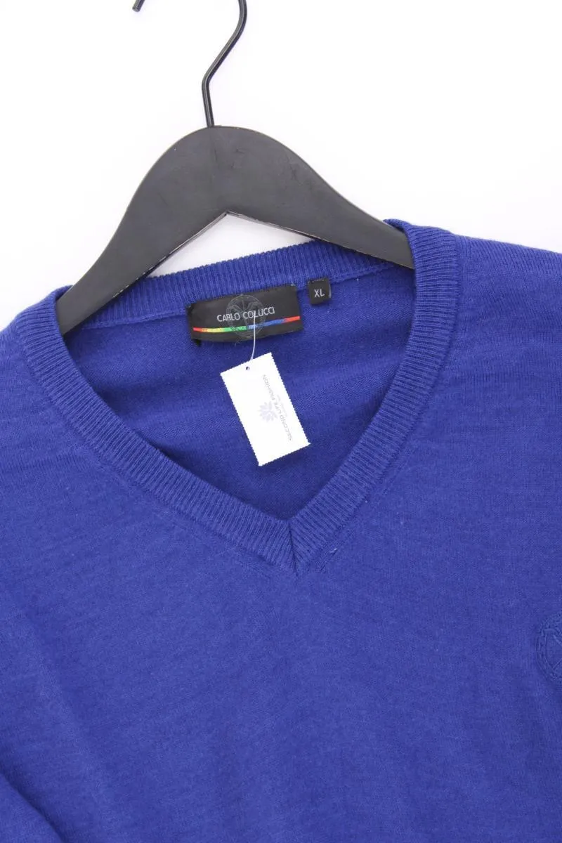 Carlo Colucci Wollpullover für Herren Gr. XL blau