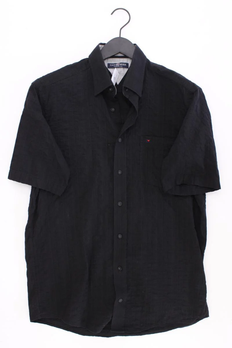 Casa Moda Kurzarmhemd für Herren Gr. Hemdgröße 39/40 schwarz aus Baumwolle