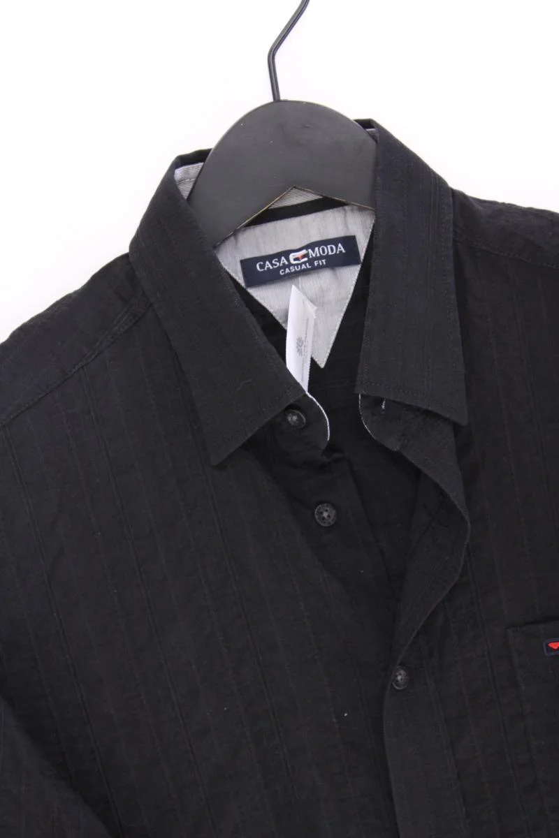 Casa Moda Kurzarmhemd für Herren Gr. Hemdgröße 39/40 schwarz aus Baumwolle