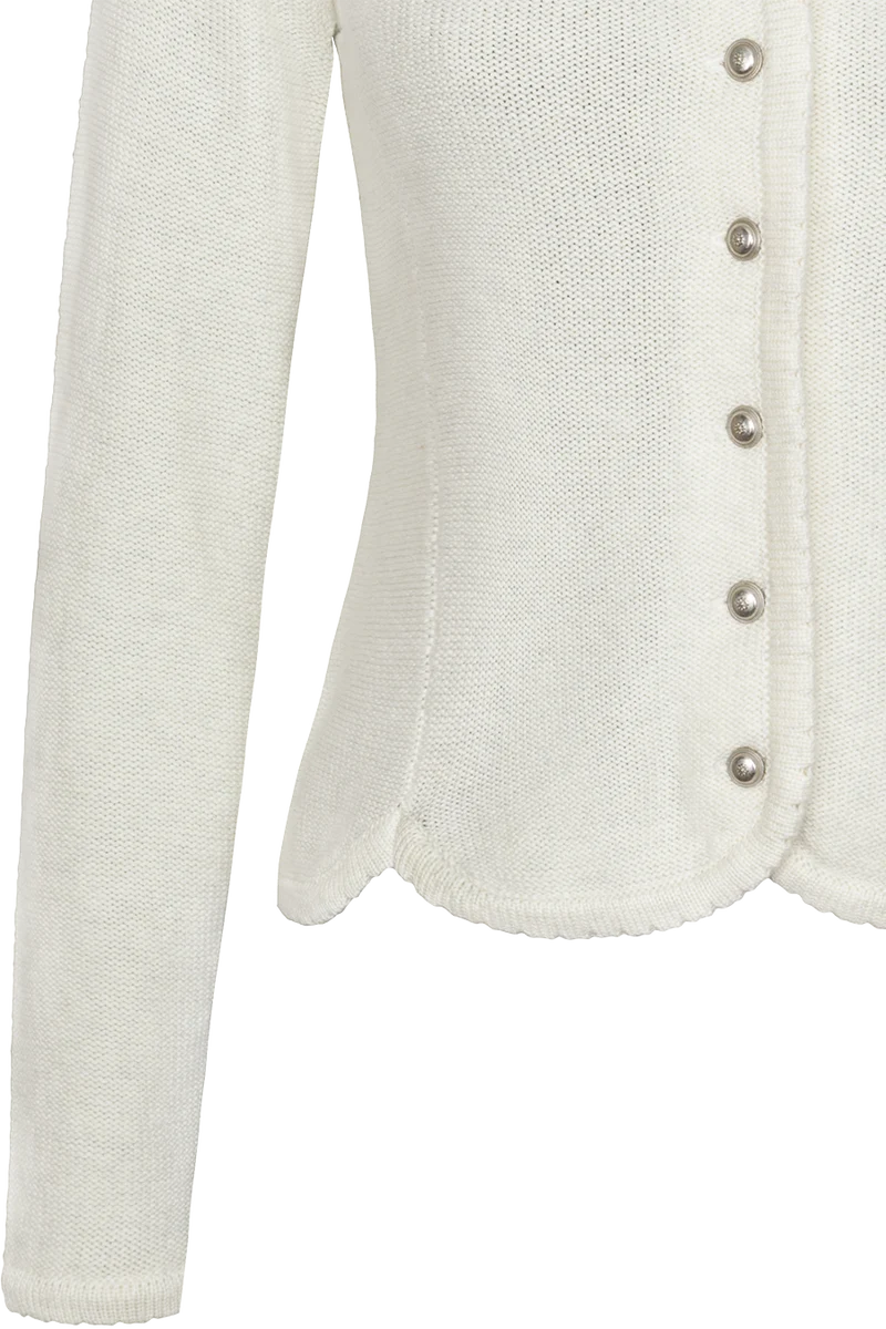 Damen Dirndljacke Strickjacke tailliert - creme