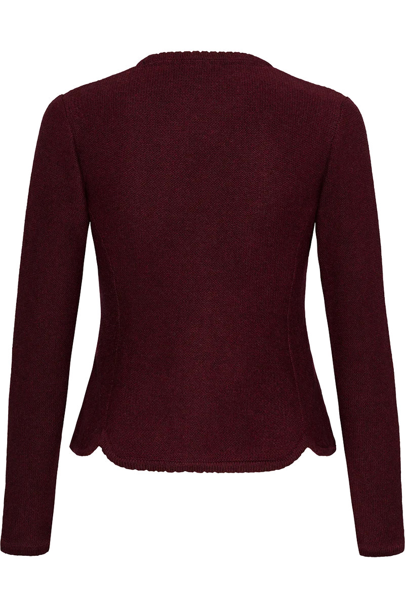 Damen Dirndljacke Strickjacke tailliert - wine