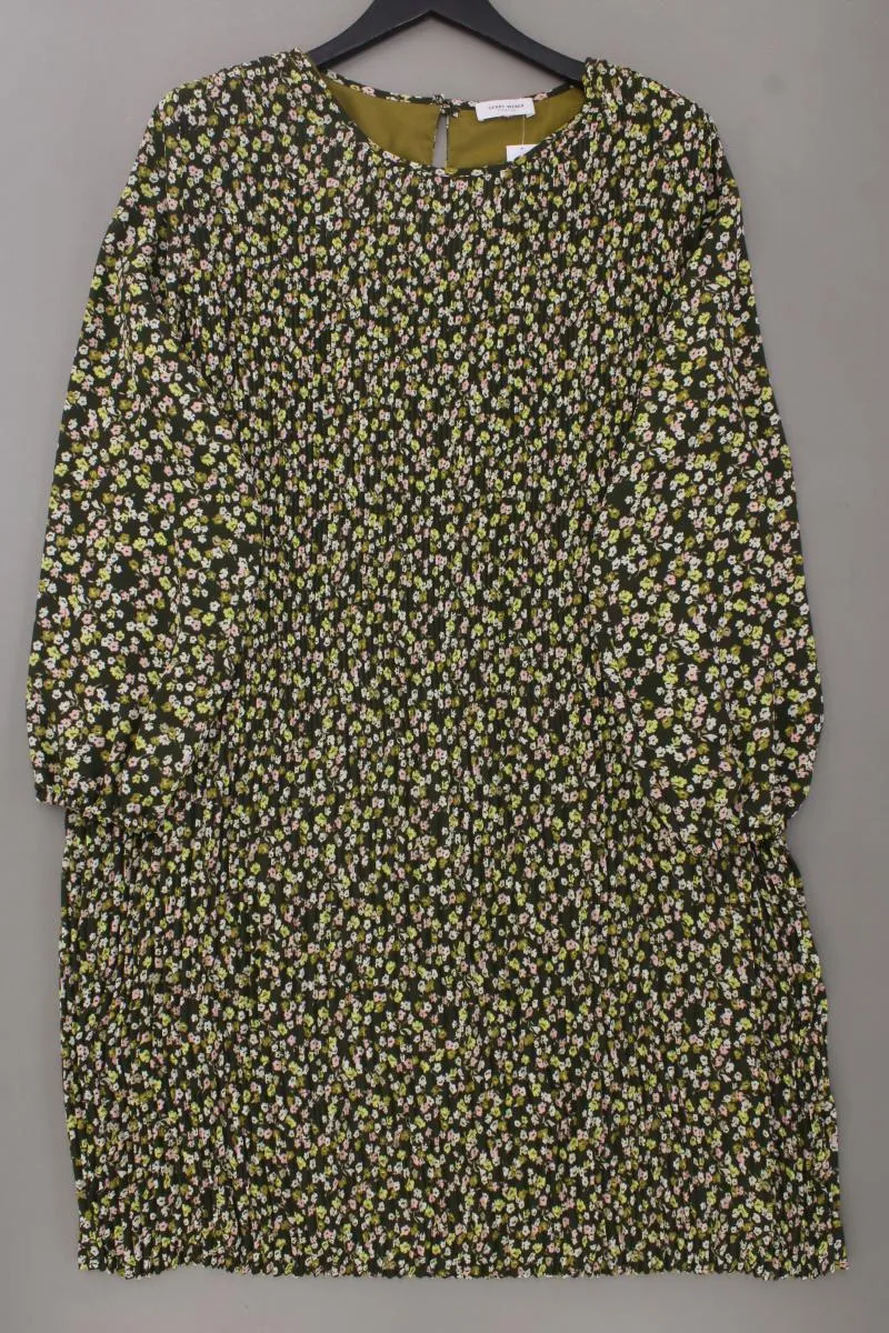 Gerry Weber Chiffonkleid Gr. 44 mit Blumenmuster Langarm olivgrün