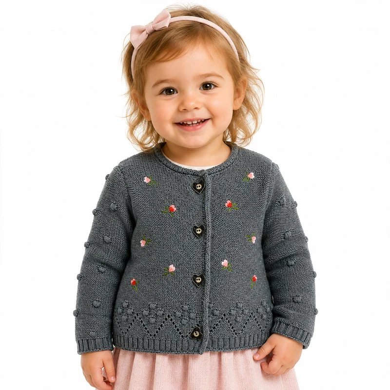 BONDI Baby Mädchen Strickjacke 86993 | Dark Green