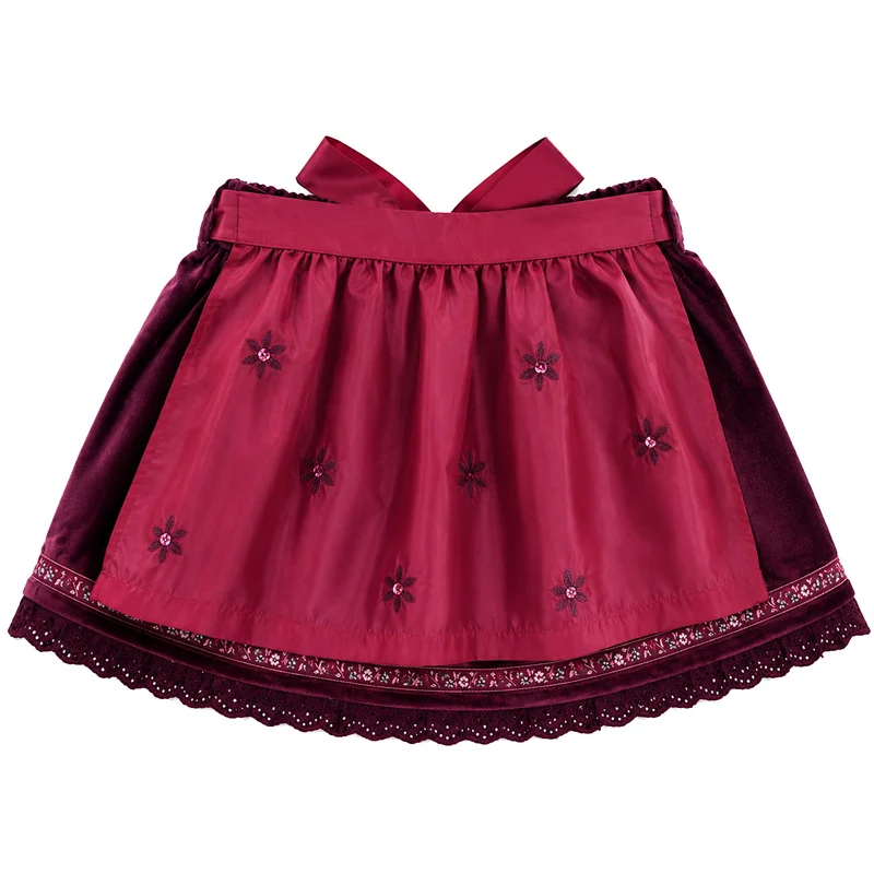 BONDI Mädchen Samtrock mit Schürze 26103 | Blueberry