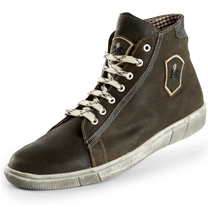 MADDOX Trachten Leder Schuhe Hohe Sneaker "Marinus" | Bernstein