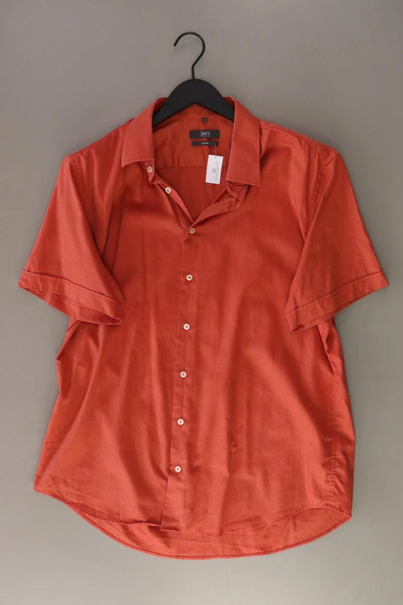 Jake*s Kurzarmhemd für Herren Gr. Hemdgröße 43/44 orange aus Baumwolle