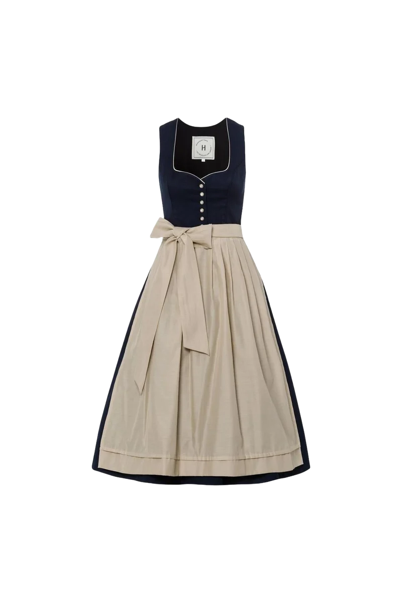 Heimatglück Dirndl Rosalinde Dunkelblau
