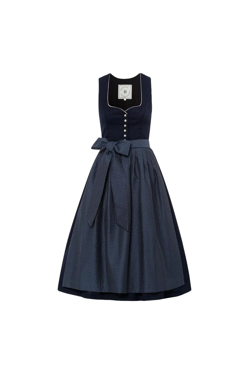 Heimatglück Dirndl Rosalinde Dunkelblau