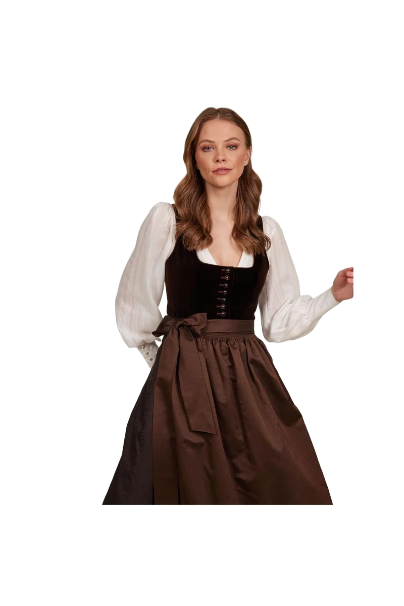 Heimatglück Samt-Dirndl Lisa Braun