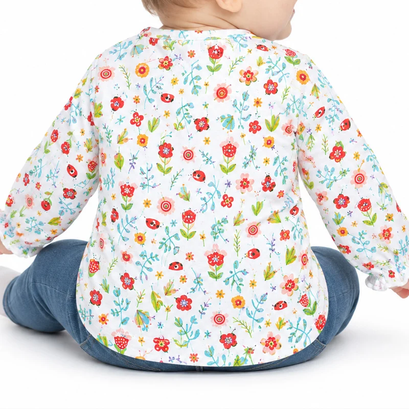 BONDI Langarmshirt "Blümchen und Käfer" 93692 - Weiß / Bunt | Pullover