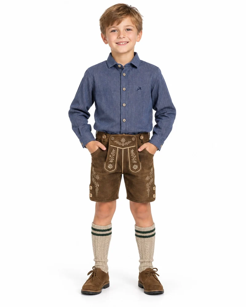MADDOX Kinder Trachtenhemd "Jonas" K-107 | Blau