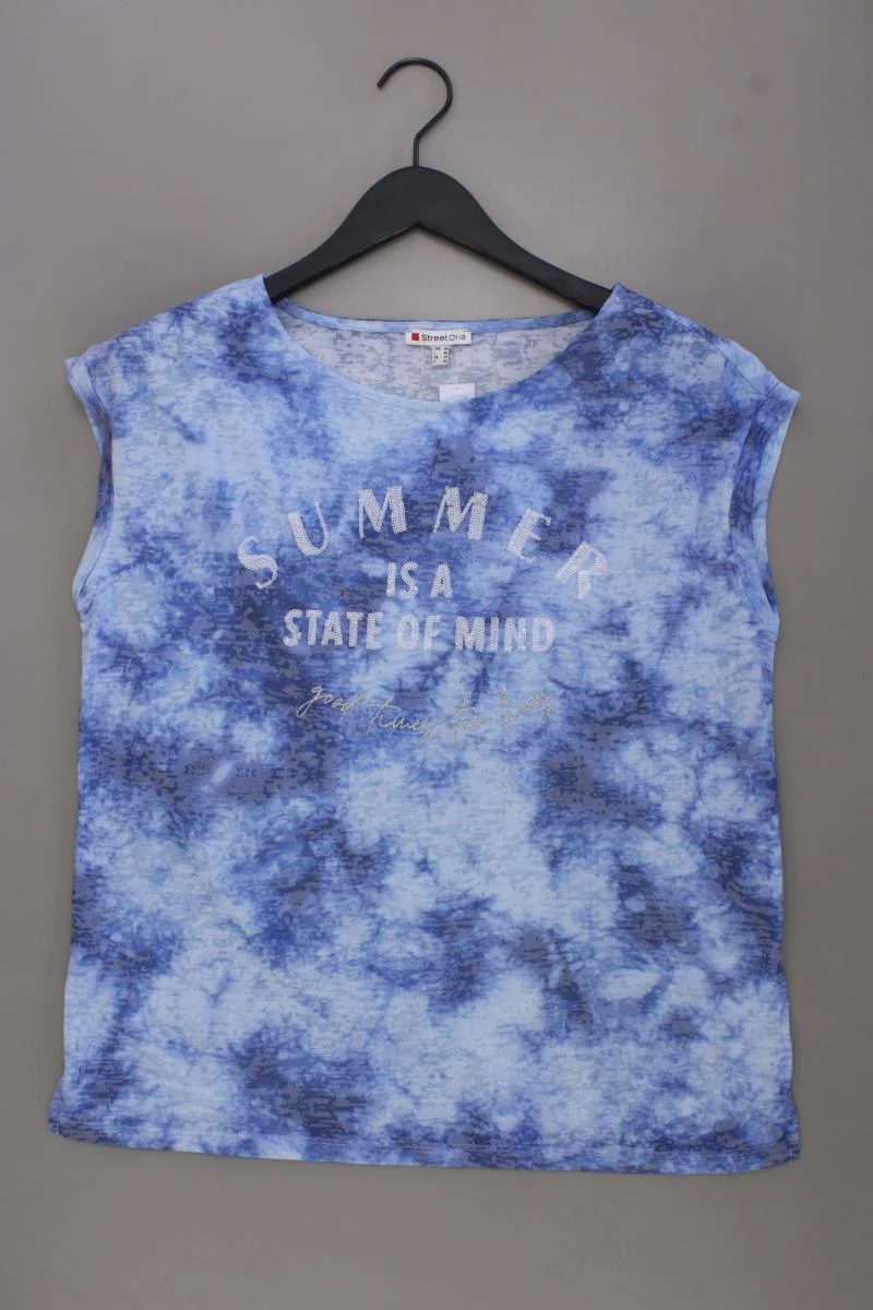 Street One Batikshirt Gr. 40 mit Batikmuster Kurzarm blau aus Polyester