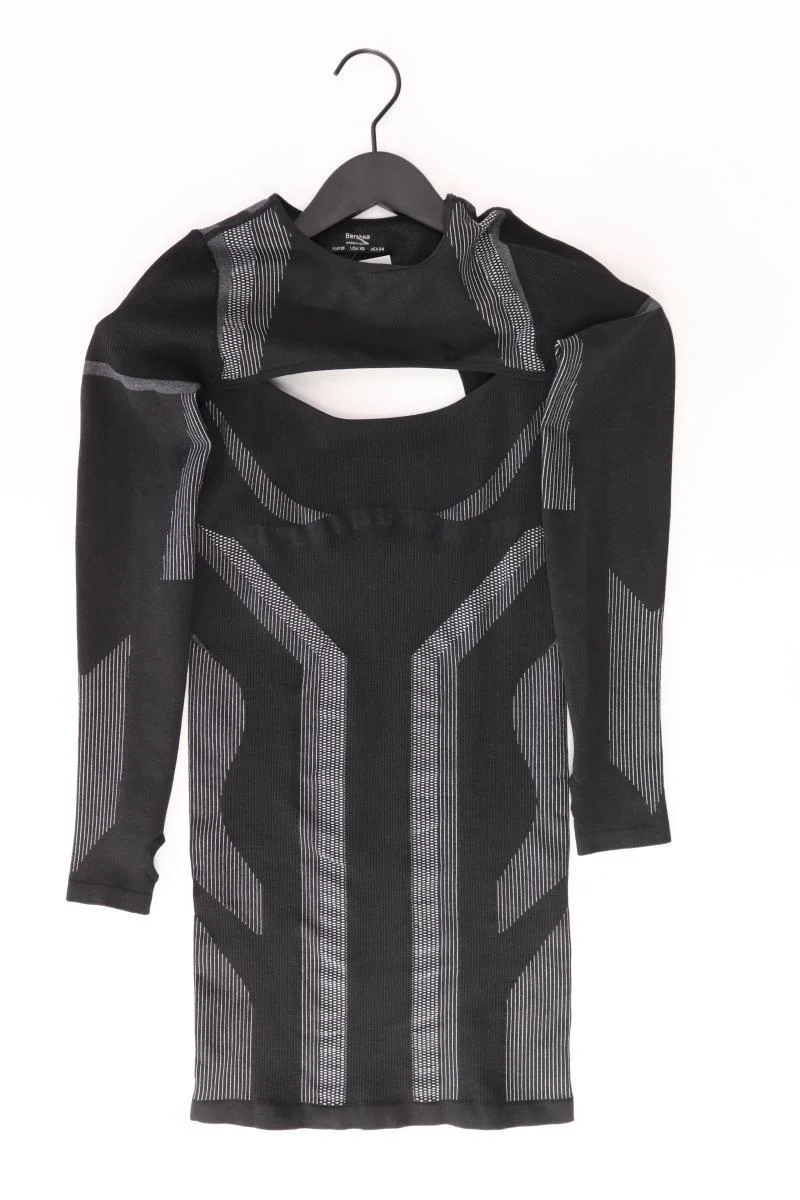 Bershka Schlauchkleid Gr. XS Langarm grau aus Polyester