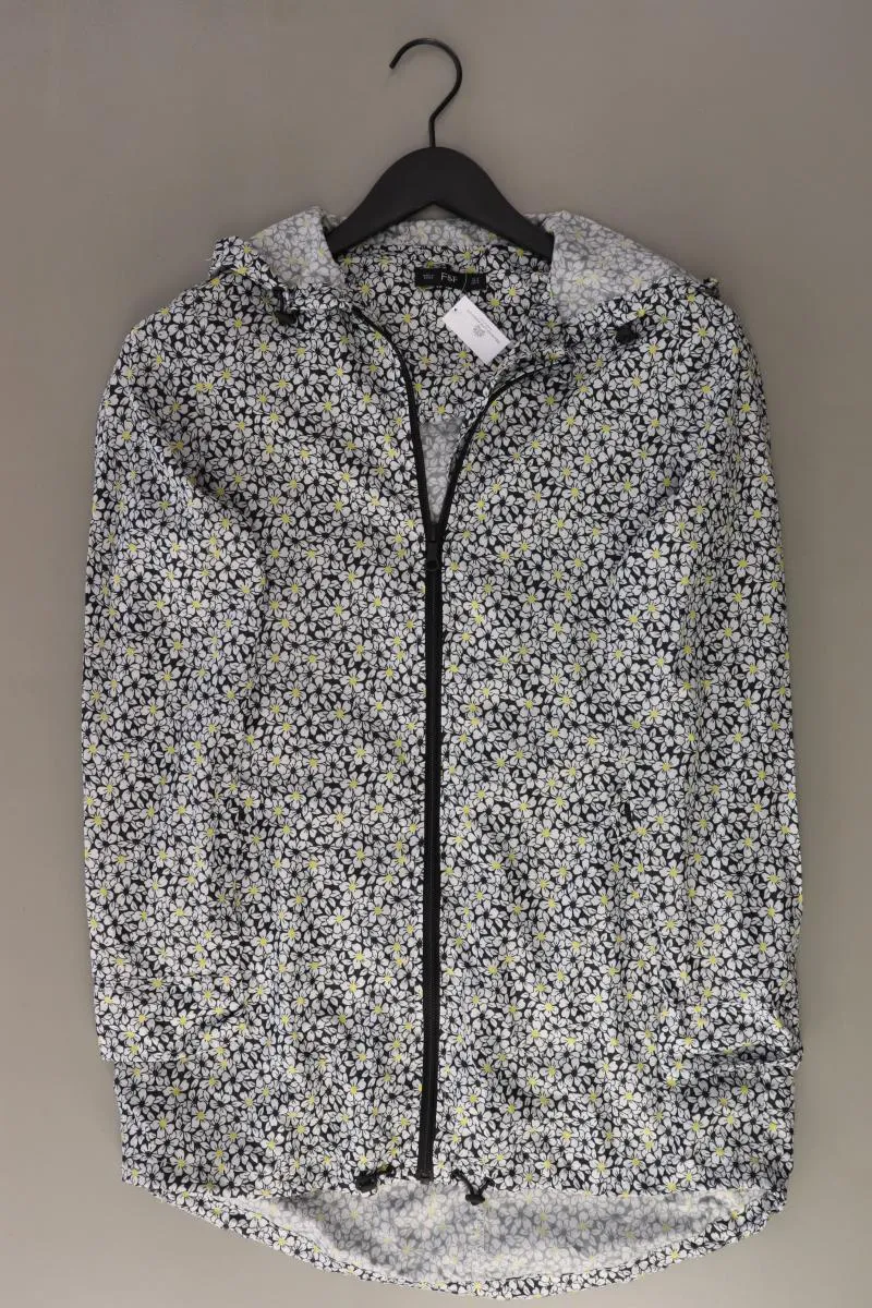 F&F Kapuzenmantel Gr. S mit Blumenmuster grau aus Polyester
