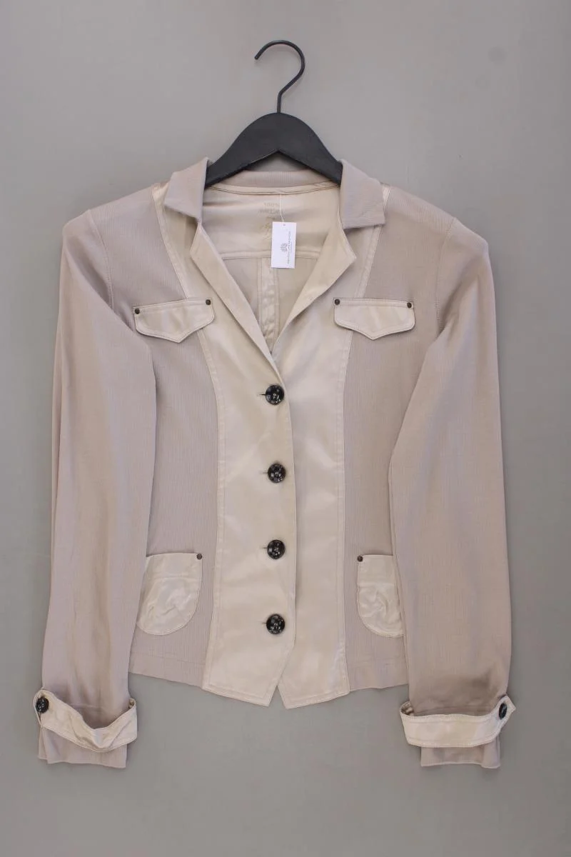 Marc Cain Poloshirt Gr. 40 Langarm creme aus Baumwolle
