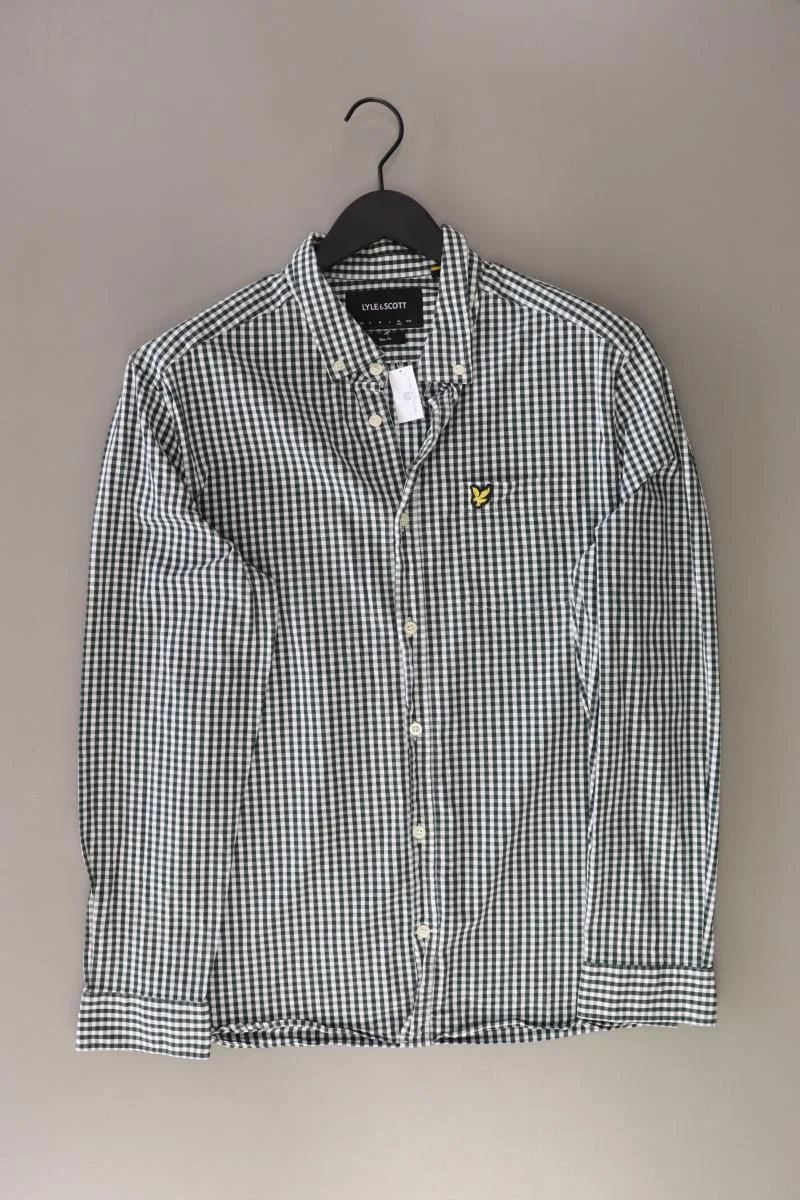 Lyle & Scott Karohemd für Herren Gr. XL kariert Langarm grün aus Baumwolle
