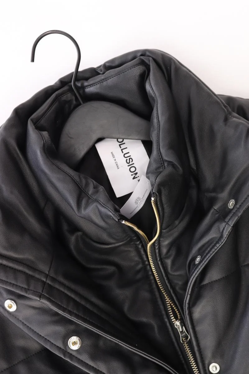 COLLUSION Kunstlederjacke Gr. 36 schwarz