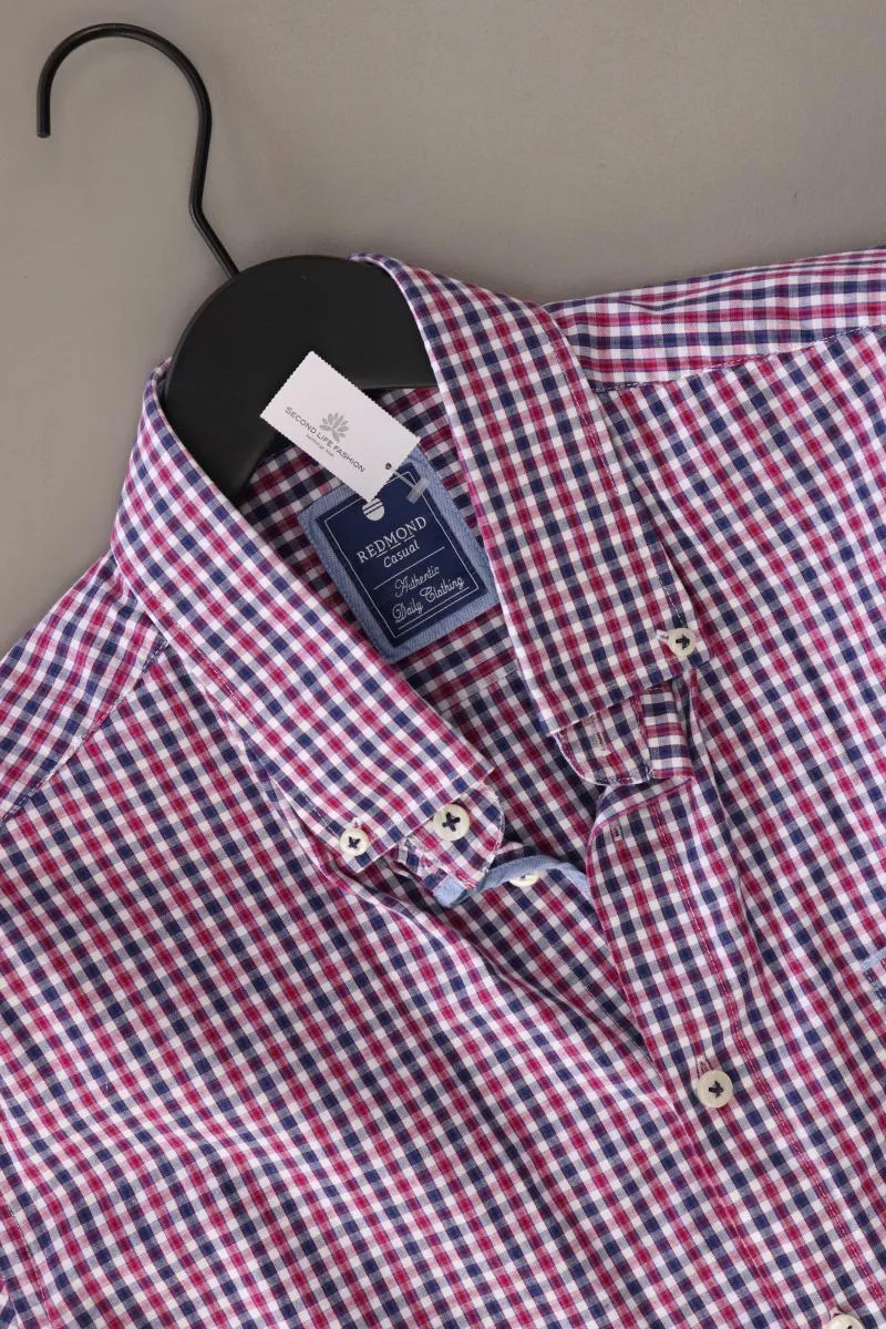 Redmond Karohemd für Herren Gr. XL kariert Kurzarm pink aus Baumwolle