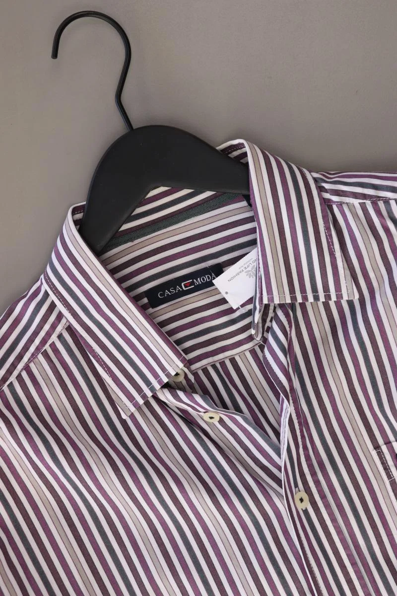 Casa Moda Langarmhemd für Herren Gr. L gestreift lila aus Baumwolle