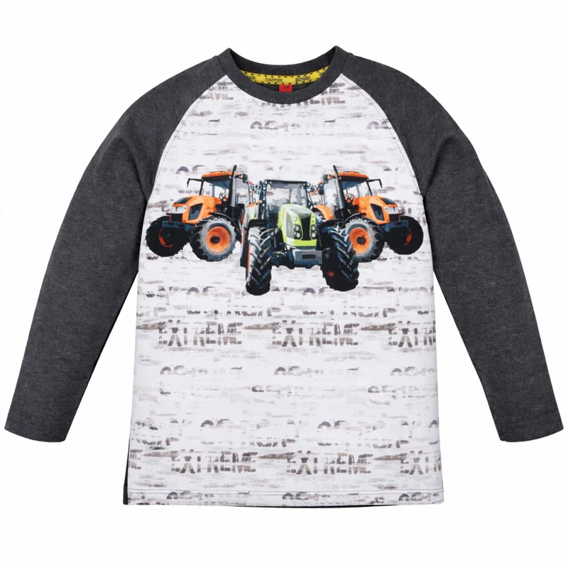 BONDI Jungen Langarmshirt "Big Wheels" 33164 | Anthrazit Melange