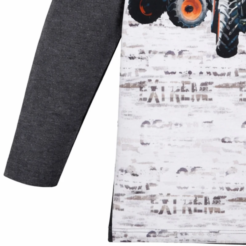 BONDI Jungen Langarmshirt "Big Wheels" 33164 | Anthrazit Melange