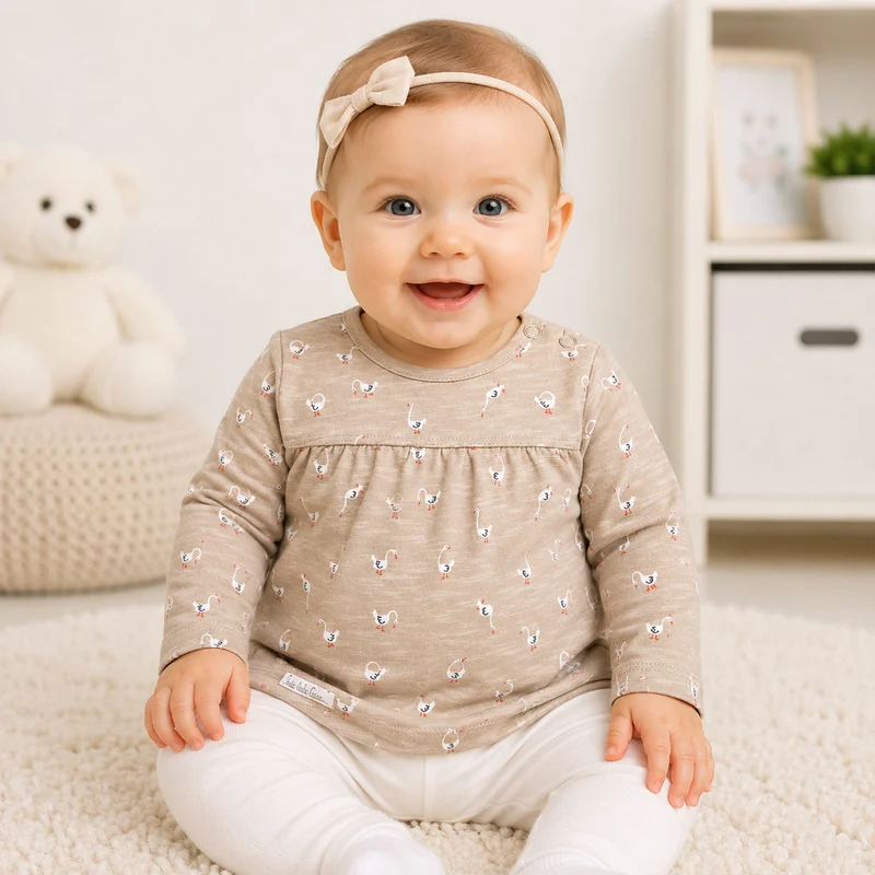 BONDI Baby Langarmshirt "Gänschen" 93956 | gans allover