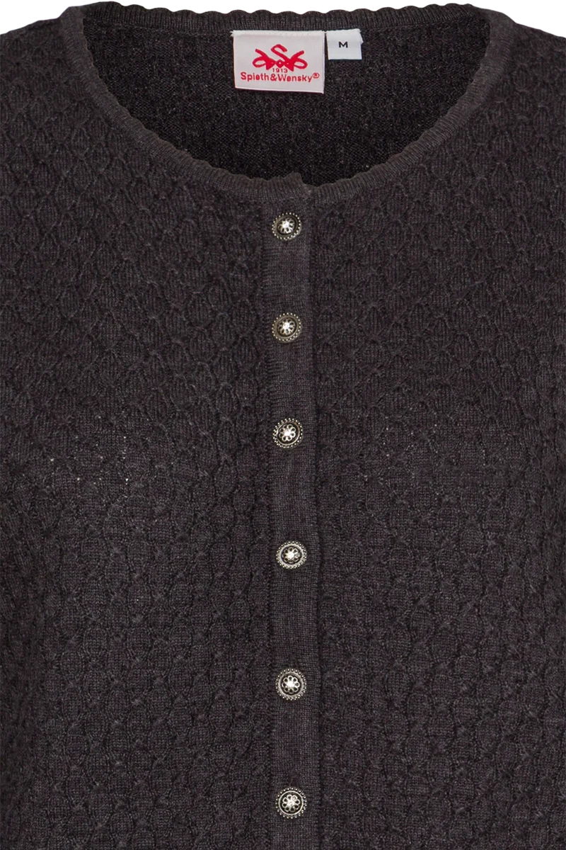 Dirndljacke kurz mit Wabenmuster - anthrazit