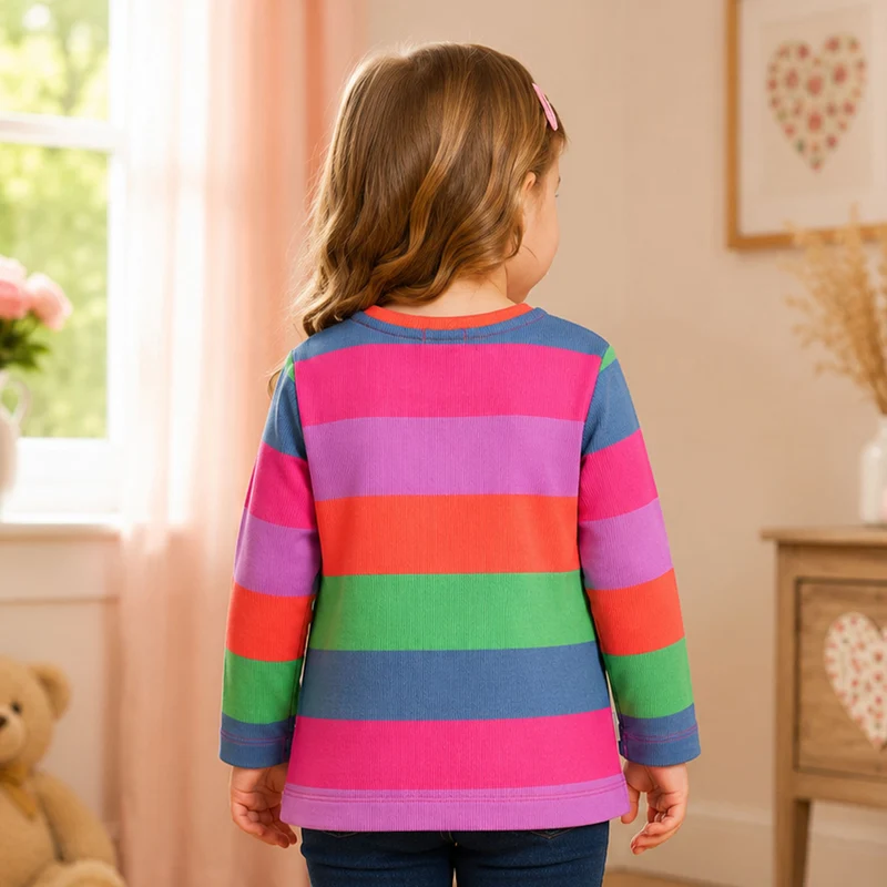 BONDI Mädchen Langarmshirt "Be mine" 86966 | Stripe Pink/Apricot