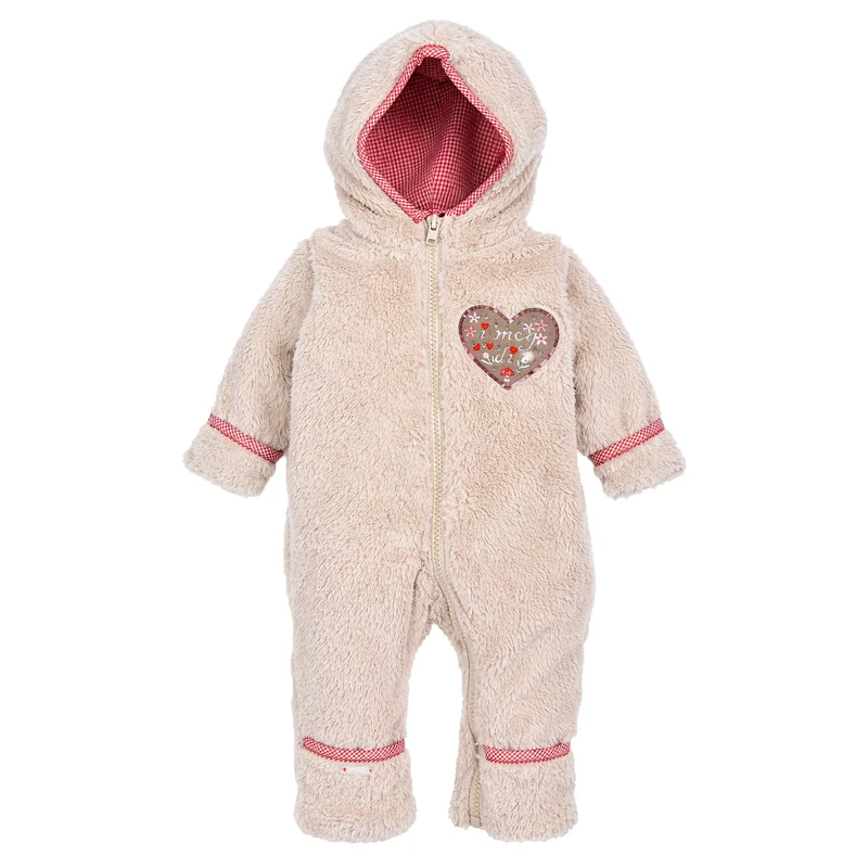 BONDI Baby Trachten Fleece Overall "I mog di" 86936 | Beige