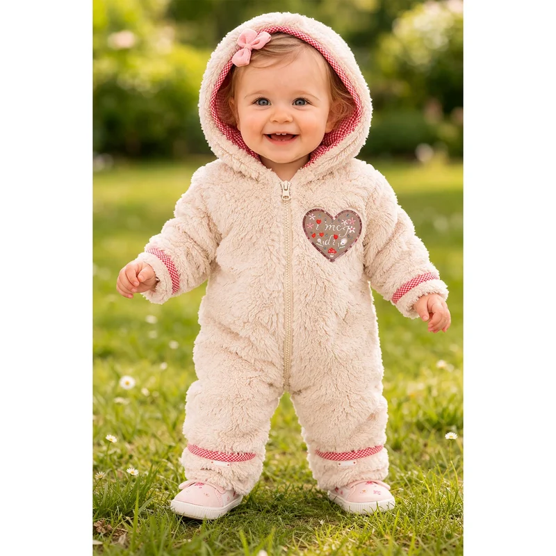 BONDI Baby Trachten Fleece Overall "I mog di" 86936 | Beige