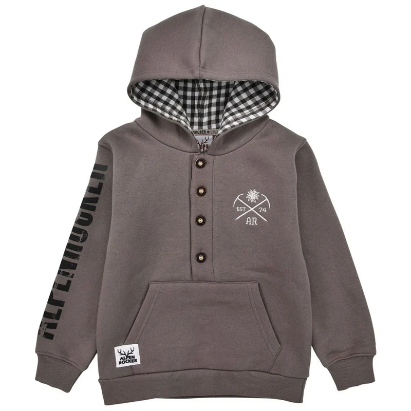 BONDI Jungen Sweatshirt Hoodie "Alpenrocker" 29992 | Coffee