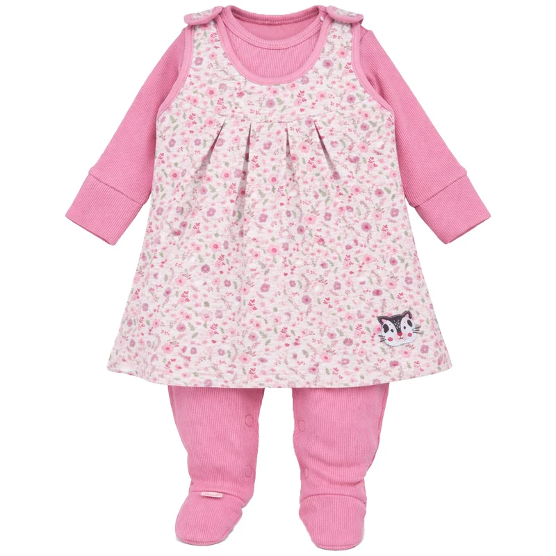 BONDI Baby Strampler Kleid Kombi "Blumenallover" 94024 | Candy
