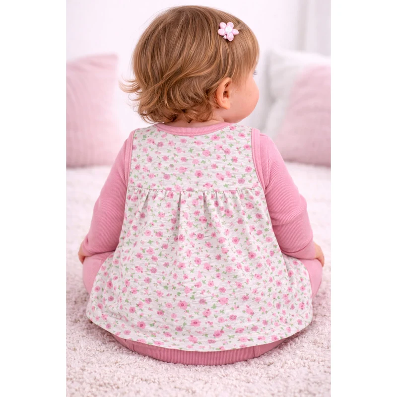 BONDI Baby Strampler Kleid Kombi "Blumenallover" 94024 | Candy